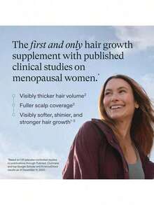 Women's Balance Hair Growth Supplements, For Ages 45+, Clinically Proven For Visibly Thicker Hair And Scalp Coverage, Dermatologist Recommended - 2 Month Supply, 2 Refill Pouches - 1 - 查看 4