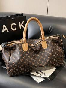 1个18.5*8.27*10.63英寸旅行手提包，带干湿分离设计，简约百搭通勤新款多功能手提包，大容量短途商务旅行行李收纳包，轻便学生单肩包 - 卡其色 - 查看 5