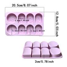 1pc 8-Cavity Oval Shaped Embossed Silicone Soap Mold, Suitable For Scented Soap, Handmade Soap, DIY Candle Making - Ma Zi - View 3