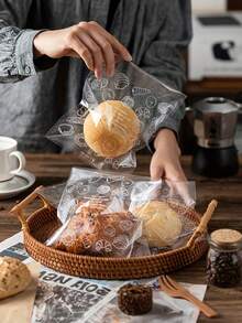 50个/100个装面包袋、吐司袋、面包包装袋、自粘袋、烘焙食品水果包装袋、自粘密封袋、家居厨房收纳用品 - 麵包袋 - 查看 6