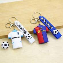 1pc World Cup Jersey Keychain, PVC Epoxy Material Keychain, DIY Creative Backpack Keychain Pendant, New Year Gift, Valentine's Day Gift, Easter Gift [Random Style] - Multicolor - View 7