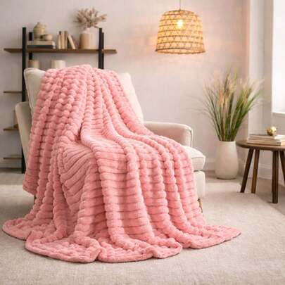 Manta Cobertor Canelada Premium Cama Casal Antialérgico Extra Macia Soft