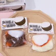 创意流体椰子挤压玩具,慢回弹减压球,逼真椰子挤压玩具,逼真慢回弹玩具,逼真椰子减压挤压玩具,耐压水果造型挤压玩具,趣味减压 - 彩色 - 查看 9