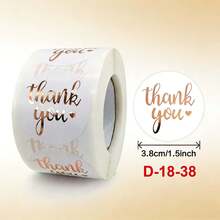 1 Roll Of High Quality 1 Inch Round Thank You Stickers, Suitable For Weddings, Birthdays, Gift Wrapping And Various Party Decorations, Random Design, Mother's Day Gift - A - View 4