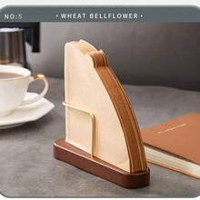1 pieza Soporte vertical de madera para filtros de café, caja de almacenamiento a prueba de polvo, estante universal para filtros, organizador de accesorios de café para el hogar/oficina, apto para filtros cónicos y redondos, diseño minimalista - Multicolor - Ver 2
