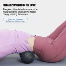 高密度轻便瑜伽按摩球，用于肌肉放松和拉伸运动（8厘米*16厘米） - 彩色 - 查看 5