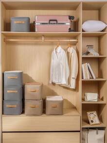 1/2pcs Foldable Large Capacity Wardrobe Organizer, Open Top Design Bedroom Clothes Storage Box, Foldable Wardrobe Organizer With Large Capacity, Breathable, Moisture-Proof, Wear-Resistant, Soft, Multi-Scene Use: Wardrobe, Bedroom, Home, Office - Multicolor - View 8