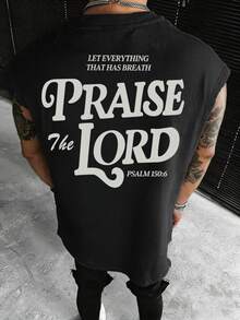 Áo tank top nam Zrgoth kiểu dáng thường ngày, đa năng, in hình khẩu hiệu tiếng Anh, thích hợp cho mùa hè. - màu đen - Xem 2