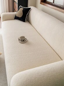 1pc Classic Solid Color Sofa Cover, High Elasticity, Dust-Proof And Dirt-Resistant, Machine/Hand Washable Furniture Protector, Suitable For All Seasons, Fits 3/4 Seater Sofa (Multiple Sizes Available) - Beige - View 6