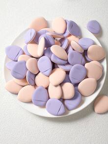 15/30/60/100pcs Mini Triangle Makeup Sponge Applicators, Waterproof PU Cosmetic Makeup Sponge Set, Suitable For Foundation, Concealer, Suitable For All Skin Types, Women Makeup Finger Sponges - Lilac Purple - View 5