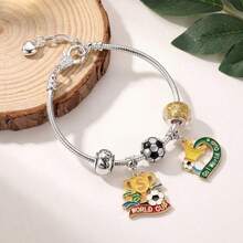 Football Bracelet World Cup Champion Jewelry Football Element Alloy Oil Drip Bracelet Commemorative Gift - 足球手鍊6 - 查看 4