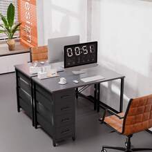 Computer Desk,Office Desk,32 Inch Computer Desk With 4 Drawers Small Office Desk Home Bedroom Study Writing Computer Table Grey,Computer Desk With Storage - 灰色 - 查看 4