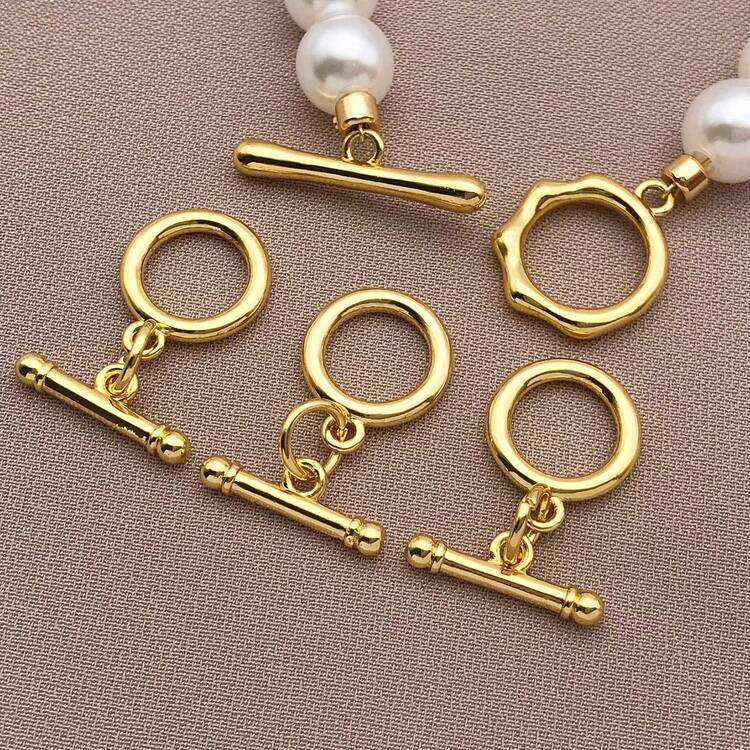 2pcs 19/23/28mm Vintage Hammered Gold Plated 18K OT Buckle Closing Buckle Connectors For DIY Bracelets, Necklaces & Earrings - Elegant Luxury Jewelry Findings (Wedding/Party) - Gold - View 2