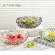 Luxury Fruit Plate, Household Living Room Tea Table Fruit Basket, Snack Candy Dry Fruit Display Plate - Amber Coffee - View 1