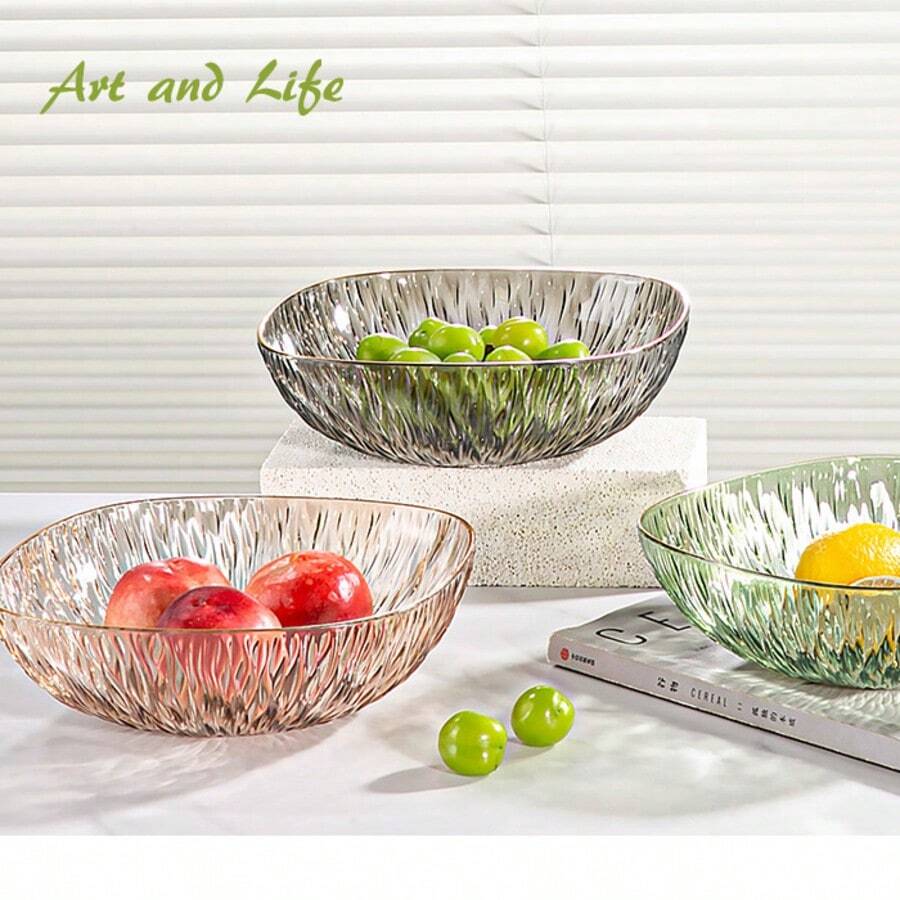 Luxury Fruit Plate, Household Living Room Tea Table Fruit Basket, Snack Candy Dry Fruit Display Plate - Amber Coffee - View 1