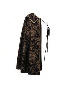Medieval Renaissance Noble King's Cape, Half-Shoulder Cape - màu đen - Xem 4
