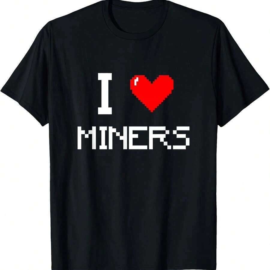 I Love Miners Funny Miner Mining Gamer T-Shirt - Đen-2 - Xem 1