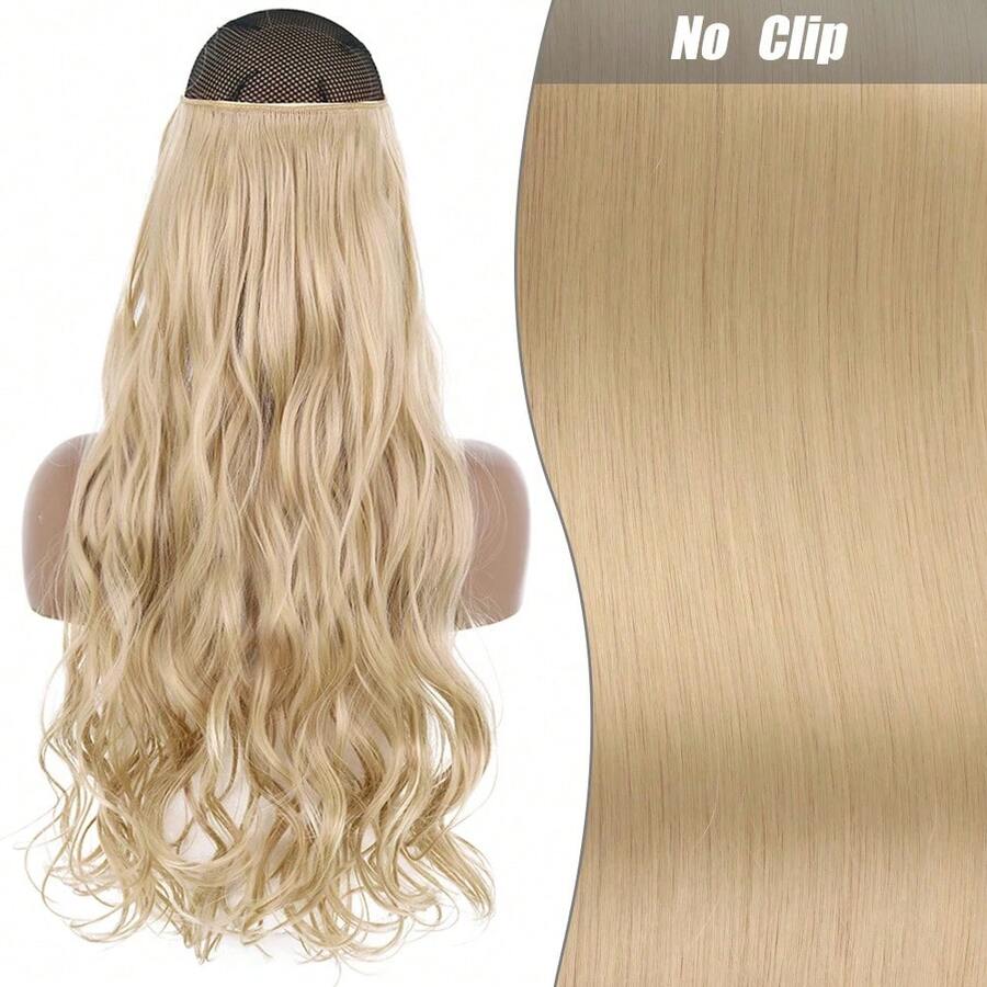 Clip-In Natural Hair Extension, Long Straight Synthetic Hairpiece, Blonde, Black, Mixed Color, Fake Hairpiece For Women HKQE - 酒紅色 - 查看 1