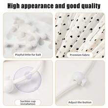 Car Sunshade Curtain, Suction Cup Mesh Curtain, Car Interior Sun Shade, Privacy Curtain, Double-Layer Printed Heart & Bow Curtain - Mesh - View 8