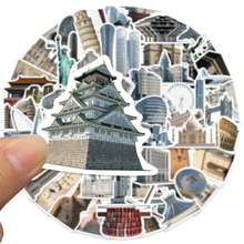 65 World Famous Building Cartoon Stickers Graffiti Suitcase Notebook Scooter Waterproof Stickers - View 2