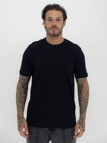Men's Super Cotton Basic Plain T-Shirt - - màu đen - Xem 1