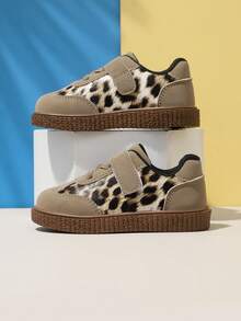 1双新款软底防滑平底鞋，豹纹轻便耐穿休闲鞋，适合幼儿男女童 - 駝色 - 查看 4