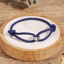 1 chiếc vòng tay nam tối giản dạng dây bện, vòng tay bạc hình số 8 thủ công, quà tặng cho bạn trai, bố, kỷ niệm. - Vòng tay thắt nút hình số tám - Xem 12