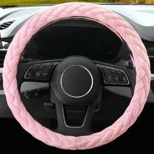 1pc Soft Pink Plush Steering Wheel Cover, Cute & Warm Plush, Universal 15 Inch, Suitable For Women & Girls, Fits Cars, Sedans, SUVs, Trucks - A - View 8