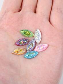 100 piezas/paquete, 7*15mm Piedras de Rhinestone de resina con forma de ojo de caballo, Rhinestones planos de colores AB, Rhinestones de resina de colores, Rhinestones AB para ropa, bolsos, zapatos DIY - 7*15 mm 100 piezas - Ver 11