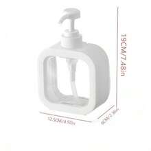 1pc White Transparent Pump Dispenser Bottle, Kitchen Dish Washing Liquid Pump Bottle, Bathroom Hand Soap Refillable Dispenser, Transparent View, Pump Dispense, Precise Dosage - Multicolor - View 7