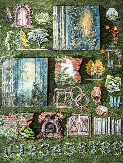 have a good day 100pcs/Pack Forest Animal Theme Stickers, Creative Aesthetic Sticker Decals, DIY Decoration Scrapbooking Craft Materials, Holiday Gifts, Personalized Scrapbook School Supplies