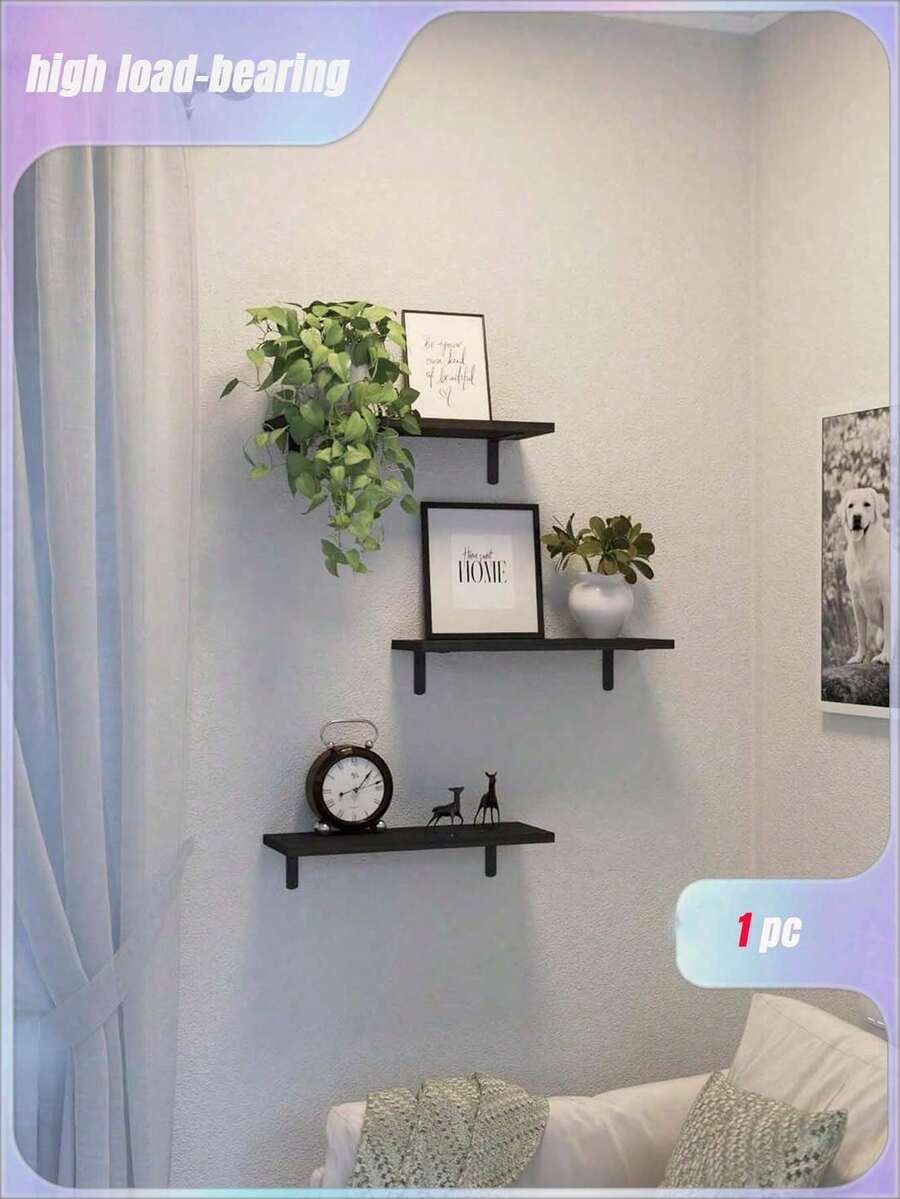 Hanging Storage Rack, Retro Wooden Wall Mounted Shelves, Suitable For Bathroom, Bedroom, Living Room And Plant Placement