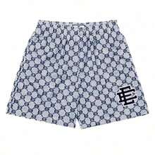 New Summer EE  Basic Mesh Short Classic Floral Printed Gym Shorts Men's Gym Basketball Sports Beach Men Shorts - 淺粉紅色 MDH - 查看 12