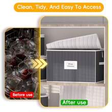 Caja de almacenamiento de copas de vino recipientes de almacenamiento de cristalería con soporte inferior lateral de carcasa dura y divisores acolchados funda de almacenamiento apilable para 24 - Gris - Ver 6