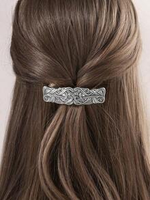 1pc Women's Hair Tie Clip, Bronze Spring Ponytail Holder, Vintage Metal Totem Hair Barrette, Classical Pattern Hair Accessory, Hair Accessories, Head Accessories, Claw Clips - 青銅 - 查看 2