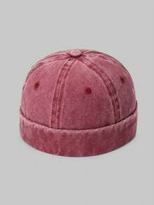 1pc Women's Brimless Sailor Cap, Retro Felt Brimless Baseball Cap, Unisex Breathable Adjustable Hip Hop Hat For Outdoor Sports, Spring & Autumn - Solid Color Brimless Hip-hop Cap - View 15