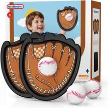 Wee Wonders Toss And Catch Ball Game Set, Kids Baseball Glove Includes 2 Paddles & 3 Sticky Balls, Ball And Catch Game For  Yard Pool Outside, Beach Essentials,Indoor Outdoor Kids Toys For Toddlers Ages 3-12 - Brown - Popular - View 2