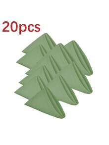 CozRhythm 6/10/20/50件套灰绿色布餐巾，尺寸分别为12x12英寸、14x14英寸、17x17英寸，100%涤纶材质，可水洗，适用于派对、婚礼和晚宴。 - Sage Green - 查看 14