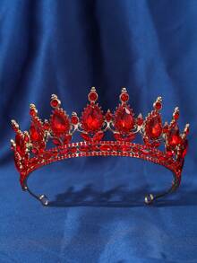 1pc Elegant Queen Crown Rhinestone Romantic Headwear Bridal Wedding Accessories Crown - Multicolor - View 16