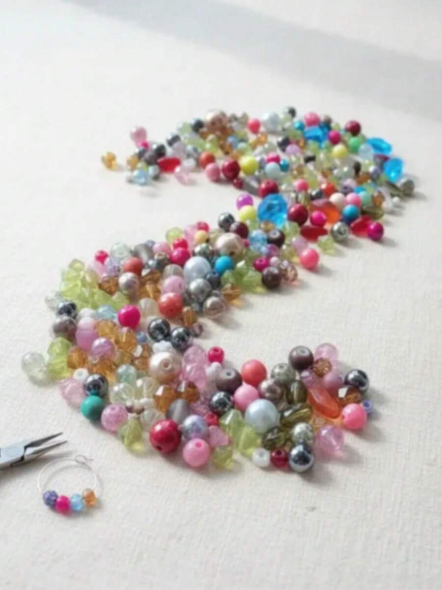 Cuentas De Cristal Y Acrilico para Bisutería y Llaveros 100 gramos - Multicolor - Ver 1
