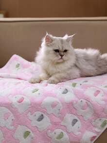 3pcs Pet Blanket, Super Soft & Fluffy High-Quality Cute Elephant Pattern Pet Blanket, Flannel Dog/Cat Mat Pad - Mixed 3 Colors, Size M (52x76cm) - View 5
