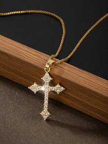 1 chiếc dây chuyền mặt thánh giá thời trang cá nhân hóa mới dành cho nữ, chất liệu thép không gỉ, đa năng, phù hợp để đeo hàng ngày, hẹn hò, gặp gỡ và các dịp khác. - Nhiều màu - Xem 4