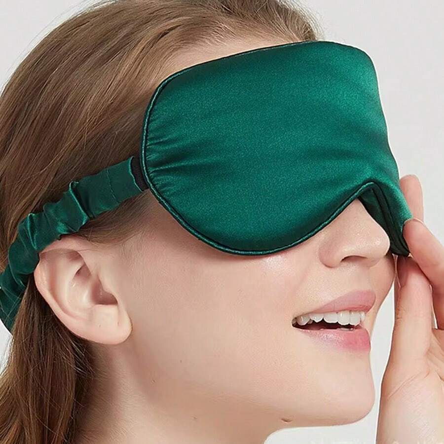 1pc Silk-Like Eye Mask, Nap Essential, Sleep Mask, Lightweight Breathable For Home, Office, Travel, Relieve Eye Fatigue - A - View 1