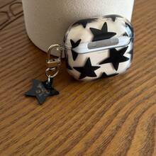 简约优雅黑色星星吊坠耳机保护套，兼容 Pro 2、可爱 Apple 4 简约 3 新款半代女士耳机保护套 - 黑色 - 查看 11