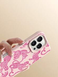 1个卡通粉色豹纹液态硅胶软手机壳，防震保护套，兼容苹果11/12/13/14/14Plus/15/15Plus/16/16Plus/7/8Plus/17/17Pro - 彩色 - 查看 5