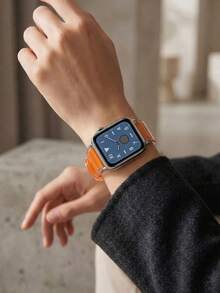 1条时尚运动橙色透明硅胶表带，兼容 49mm、46mm、45mm、44mm、42mm、41mm、40mm、38mm，橙色透明硅胶表带，兼容 Series 11、SE3、10、9、8、7、6、5、4、3、2、1、Ultra3/2/1，时尚智能手表表带，适用于49mm、46mm、45mm、44mm、42mm、41mm、40mm、38mm表盘。 - 橘色 - 查看 7