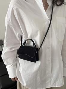 2026 Spring New Retro Matte Shoulder Bag, Fashionable Chic One Shoulder Underarm Crossbody Bag - Black - View 4