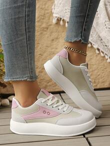 1 Pair New Fashionable Comfortable Casual Versatile Sneakers - Pink - View 6