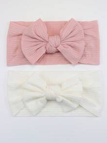 5 Stücke/Set Weiche elastische Schleifen-Stirnbänder für Neugeborene Baby Mädchen, Kinderzubehör für die Haare, Geschenk für Baby Mädchen, Alltagsstil für 0-3 Jahre alt - Mehrfarbig, 5 Stück - C3 - Übersicht 2