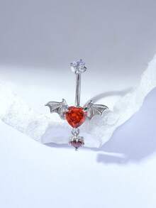 1pc G23 Titanium Fashionable & Delicate Belly Button Ring For Women - Silver - View 3